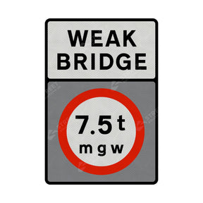 626-2a Vehicles exceeding 7.5t prohibited from crossing the bridge Sign Face | Post & Wall Mounted road street highway signage public and private