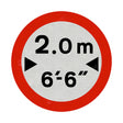 629a Vehicle Width Restriction Metric & Imperial Sign
