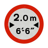 629a Vehicle Width Restriction Metric & Imperial Sign