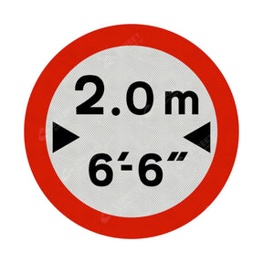 629a Vehicle Width Restriction Metric & Imperial Sign