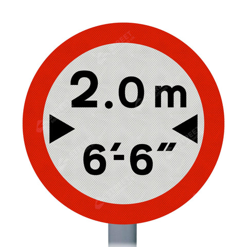 629a Vehicle Width Restriction Metric & Imperial Sign