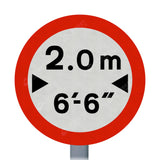 629a Vehicle Width Restriction Metric & Imperial Sign