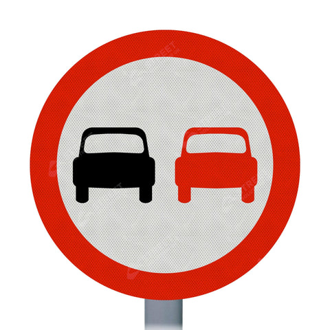632 Overtaking Prohibited Sign Face Post Mounted