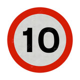 10mph Sign Face