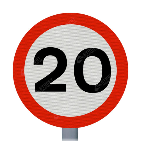 670 Maximum Speed 20mph Sign Face | Post & Wall Mounted