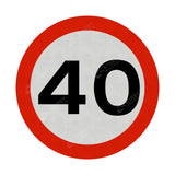 40mph Sign Face
