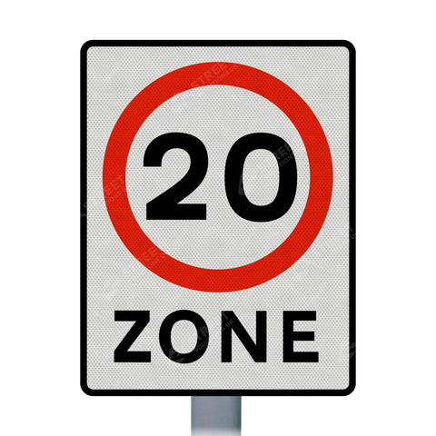 674a 20mph Speed Limit Zone Sign Face | Post & Wall Mounted