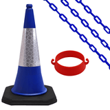 Cone Chain Barrier Kit Road cones Chain holders Chains Traffic control equipment Safety barriers Crowd control barriers Road safety products Construction site Cone-Chain-Barrier-Kit-Road-cones-Chain-holders-Chains-Traffic-control-equipment-Safety-barriers-Crowd-control-barriers-Road-safety-products-Construction-site-equipment-Barrier-systems-750mm-red-whiteBarrier systems 750mm