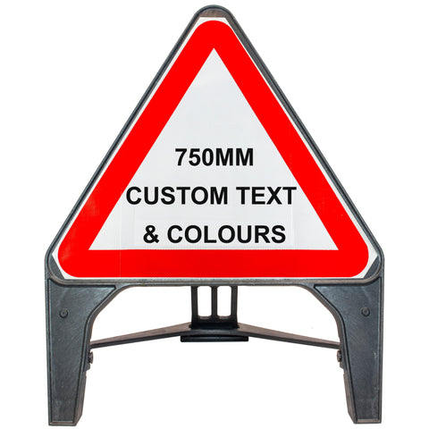 750MM TRIANGLE CUSTOM SELF STANDING Red White Traffic Street Road Safety Traffic 750mm Triangle Q-Signs_