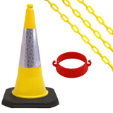 Cone-Chain-Barrier-Kit-Road-cones-Chain-holders-Chains-Traffic-control-equipment-Safety-barriers-Crowd-control-barriers-Road-safety-products-Construction-site-equipment-Barrier-systems-750mm-red-white