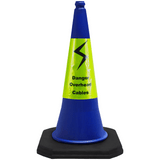 Blue Starlite 750mm 2-Piece Traffic Road Cone