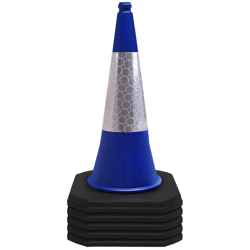 Blue 750mm 2-Piece Traffic Cone