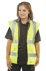 Beeseen Hi Vis 7-in-1 Waterproof Jacket Yellow