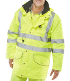 Beeseen Hi Vis 7-in-1 Waterproof Jacket Yellow