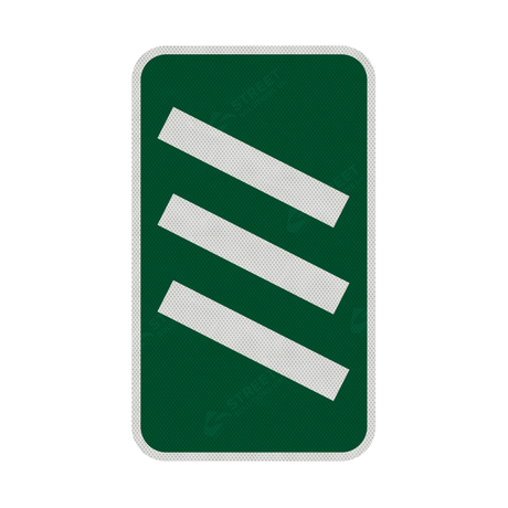 823 825 Count Down Marker sign face for road street highway public private motorway dual carriageway reflective green post mounted