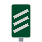 823 825 Count Down Marker sign face for road street highway public private motorway dual carriageway reflective green post mounted