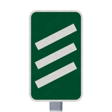 823 825 Count Down Marker sign face for road street highway public private motorway dual carriageway reflective green post mounted