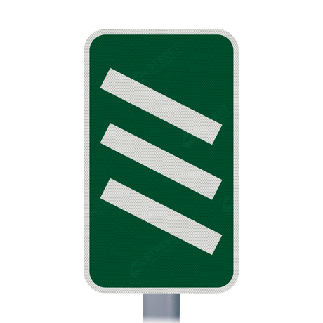 823 825 Count Down Marker sign face for road street highway public private motorway dual carriageway reflective green post mounted