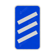 823 Count Down Marker 300 yds sign face only, blue with three white ascending diagonal stripes