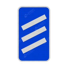 823 Count Down Marker 300 yds sign face only, blue with three white ascending diagonal stripes