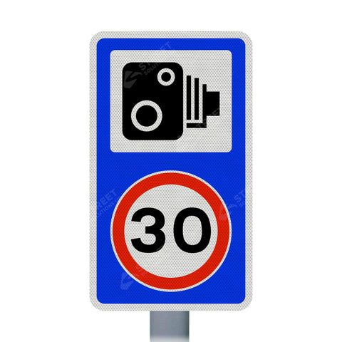 880 Speed Camera Ahead with 30mph Reminder Sign Face | Post & Wall Mounted street road highway signage