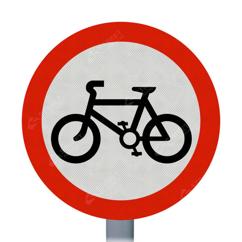 951 Cycling Prohibited Ahead Sign Face Only