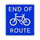 965 'End of Cycle Route' Text Sign Face | Post & Wall Mounted street road highway private and public signage 