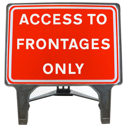 ACCESS TO FRONTAGES ONLY1050x750MM MELBA SWINTEX Q-SIGN ROAD SAFETY TRAFFIC RED WHITE STREET SIGNAGE