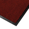 Dayton anti-slip entrance mat in red, close-up corner view of the mottled polypropylene pile