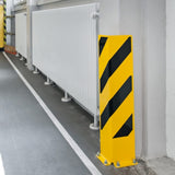 BLACK BULL Heavy Duty Column Corner Protectors Right-Angle Profile 800mmH 6mm Gauge Yellow Black steel corner warehouse 