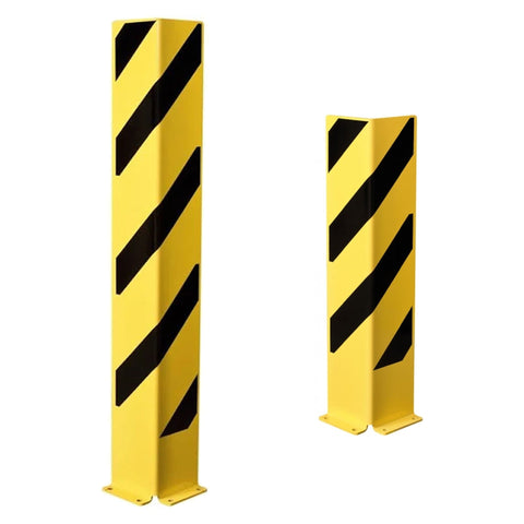 BLACK BULL Heavy Duty Column Corner Protectors Right-Angle Profile 800mmH 6mm Gauge Yellow Black steel corner warehouse 