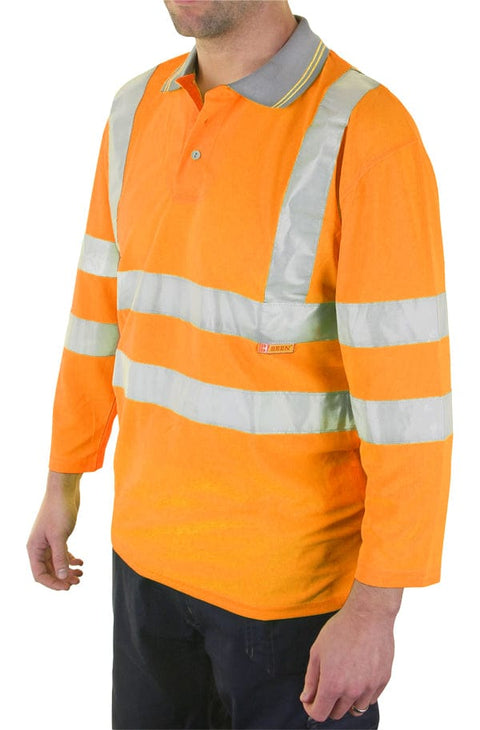 Beeseen Hi-Vis 3/4 Sleeve Polo Shirt Orange