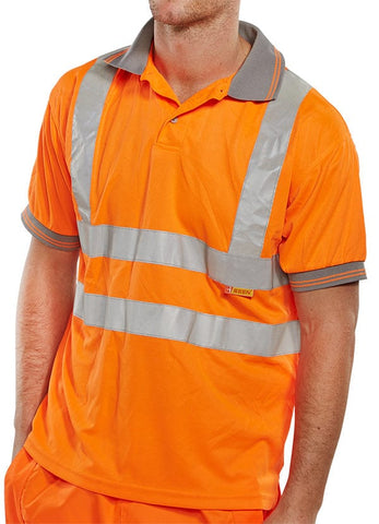 Beeseen Hi-Vis Short Sleeved Polo Shirt Orange