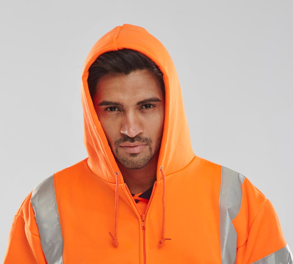 Beeseen Hi-Vis Hooded Zipped Sweatshirt - Orange