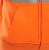 Beeseen Hi-Vis Hooded Zipped Sweatshirt - Orange