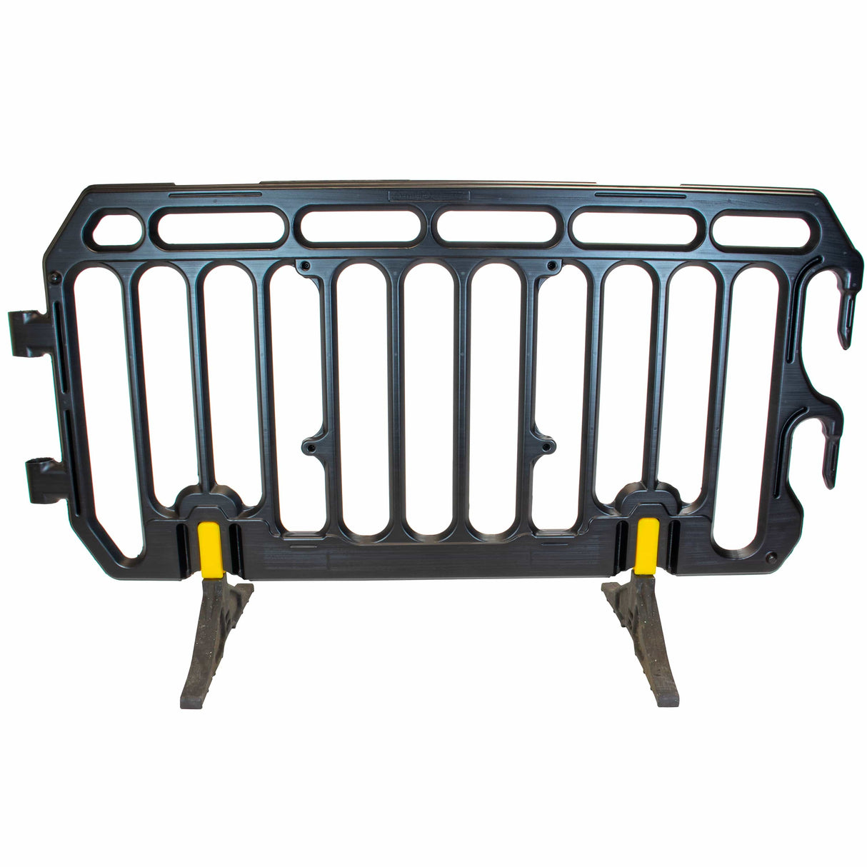 crowd control plastic metal pedestrian safety street event festival marathon melba swintex jsp 2 meter metre race anti trip stacking portable black silver orange boss heras safe fence start traffic school construction plastic safety barriers