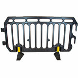 crowd control plastic metal pedestrian safety street event festival marathon melba swintex jsp 2 meter metre race anti trip stacking portable black silver orange boss heras safe fence start traffic school construction plastic safety barriers