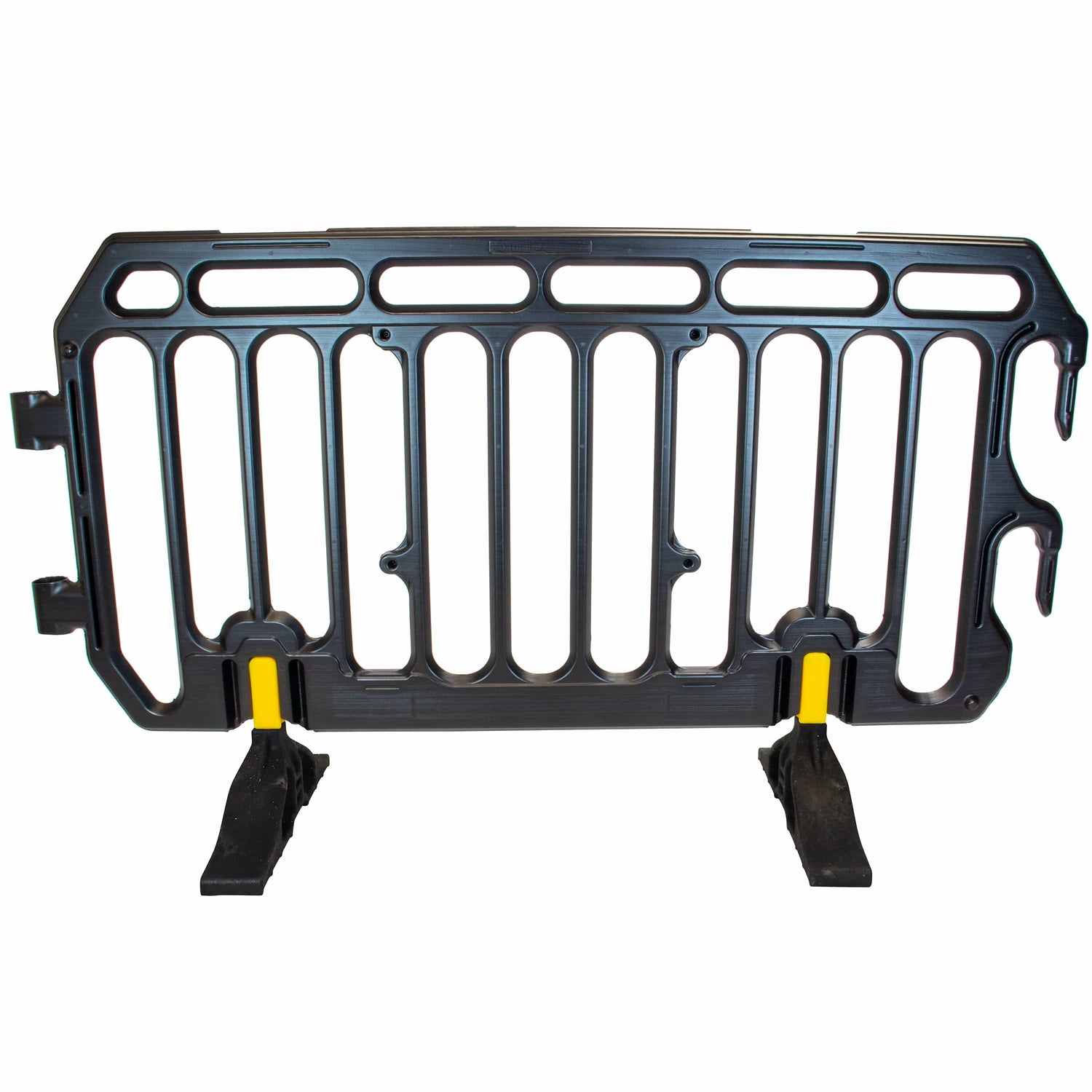 crowd control plastic metal pedestrian safety street event festival marathon melba swintex jsp 2 meter metre race anti trip stacking portable black silver orange boss heras safe fence start traffic school construction plastic safety barriers