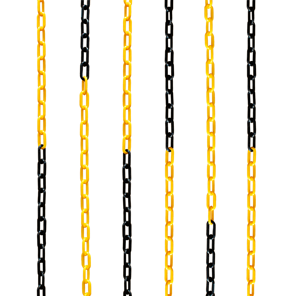 Plastic Cone Chain Yellow & Black Road Cone