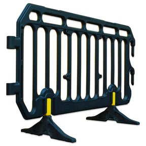 crowd control plastic metal pedestrian safety street event festival marathon melba swintex jsp 2 meter metre race anti trip stacking portable black silver orange boss heras safe fence start traffic school construction plastic safety barriers