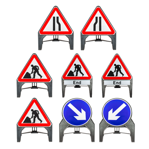 Traffic Management Signs Kit: Men at Work / Road Closure