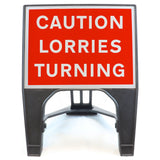 Caution Lorries Turning 600 x 450mm Q-Sign