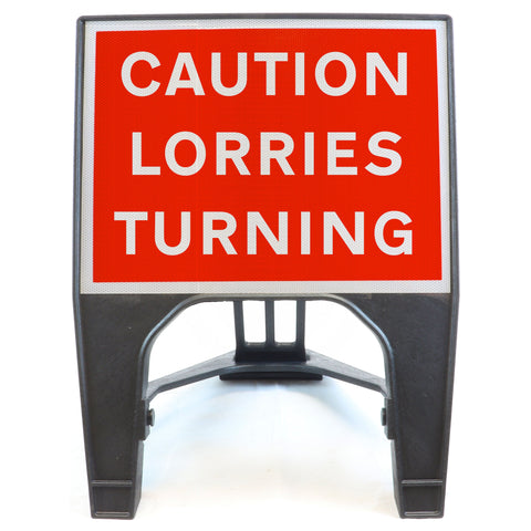 Caution Lorries Turning 600 x 450mm Q-Sign