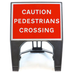 Caution Pedestrians Crossing 600 x 450mm Q-Sign