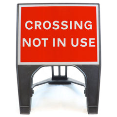 CROSSINGNOTINUSE600X450MMMELBASWINTEXQSIGNROADSAFETYTRAFFICREDWHITESTREETSIGNAGE
