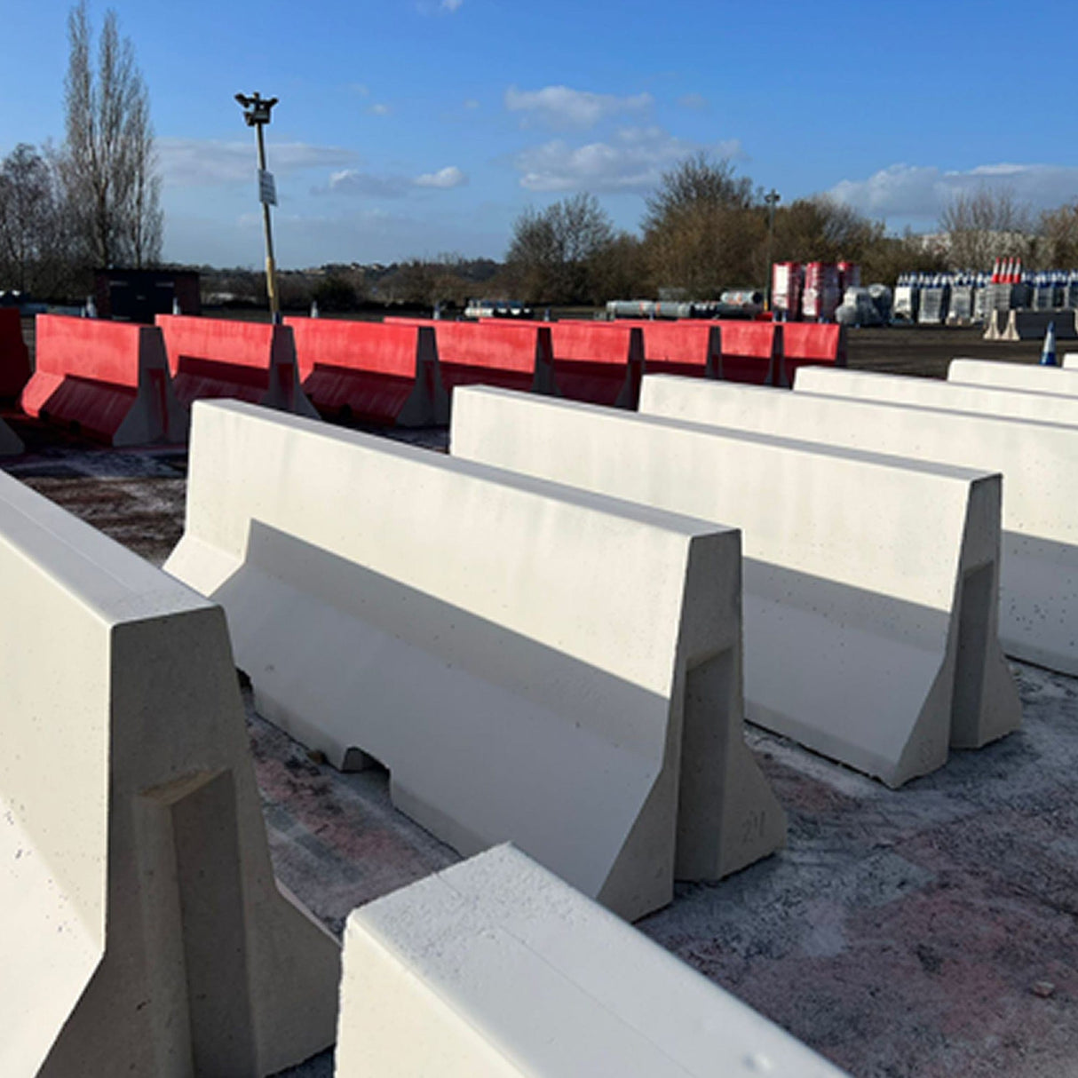 Concrete barrier Jersey barrier Traffic barrier Highway safety Roadway divider Crash Temporary Vertical Safety Movable