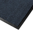 Dayton anti-slip entrance mat in blue, close-up corner view of the mottled polypropylene pile