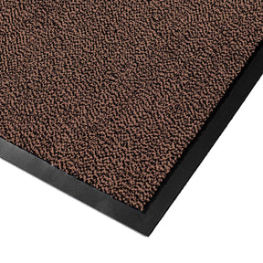 Dayton anti-slip entrance mat in brown, close-up corner view of the mottled polypropylene pile