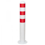 EV-charging-bollards-EV-charging-point-protection-Traffic-line-Galvanized-Powder-coated-Surface-fix-White-800mmH-108mm-diameter-Electric-vehicle