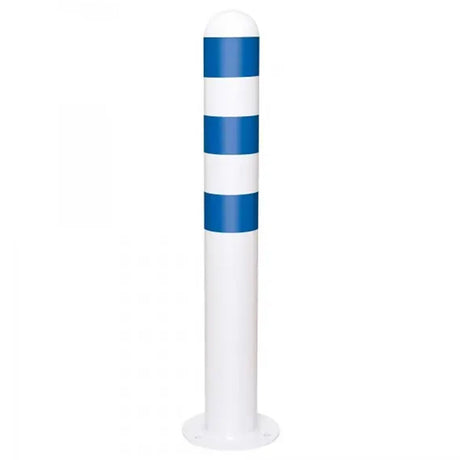EV-charging-bollards-EV-charging-point-protection-Traffic-line-Galvanized-Powder-coated-Surface-fix-White-800mmH-108mm-diameter-Electric-vehicle